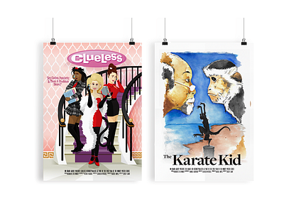 Year Of The Monkey Poster Series Part 2 clueless fan art illustration monkey illustration movie poster the karate kid type year of the monkey