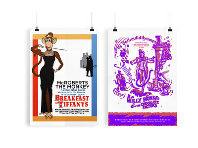 Year Of The Monkey Poster Series Part 3 breakfast at tiffanys fan art illustration monkey illustration movie poster type willy wonka year of the monkey