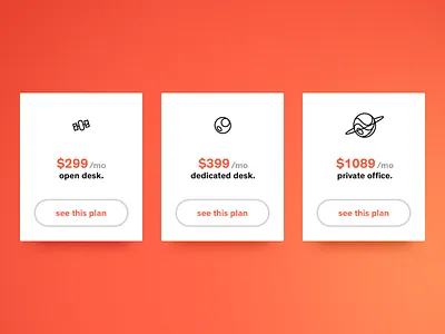 Memberships cards coworking planet price space ui website work