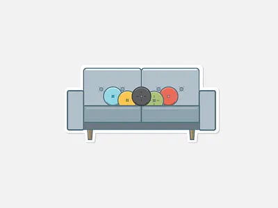 Couch Olympics couch flat olympics outline pillows rio2016 sticker throw pillows