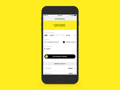 Payment Withdrawal daily ui ios money payment payment withdrawal ui user experience ux