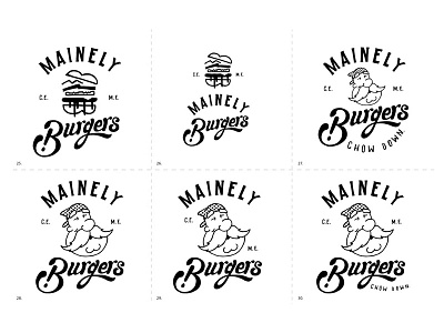 Early Round Sketching burger cheese identity logo maine restaurant sign sketch