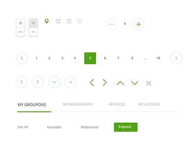 Pagination, Navigation Controls, Steppers, Map Controls clean controls ecommerce groupon icon design iconography icons outlines product design simple sketch ui