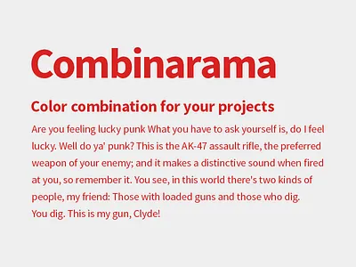 Combinarama Text D72323 Background EEEEEE background color colour combinarama combination design inspiration simple