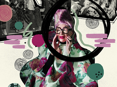 Iris art blankwall collage fashion iris apfel