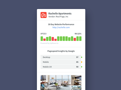 Apartment Card analytics card chart clean layout notch ui ux web app website