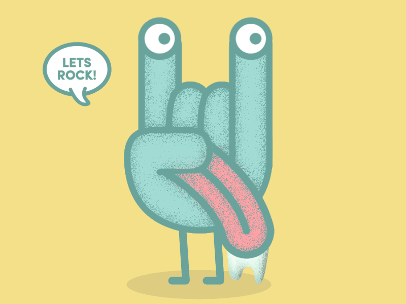 Hand Dude Rock after effects animation gif hand dude motion graphics rubber hose rubberhose