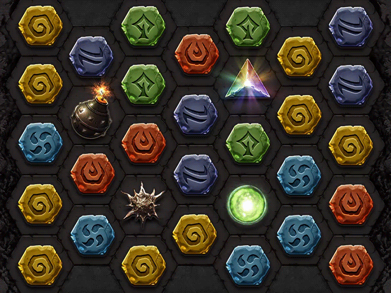Special Runes Idle Animation animation blood gate bomb connector converter game idle match 3 multi color prism special runes special stones
