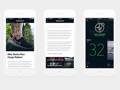 Roshe_Run_App_3/4 app art direction design hetic ios mobile design nike roshe run