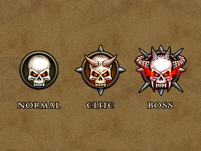 Enemy Difficulty Icons blood gate boss difficulty elite enemy icons map normal skull