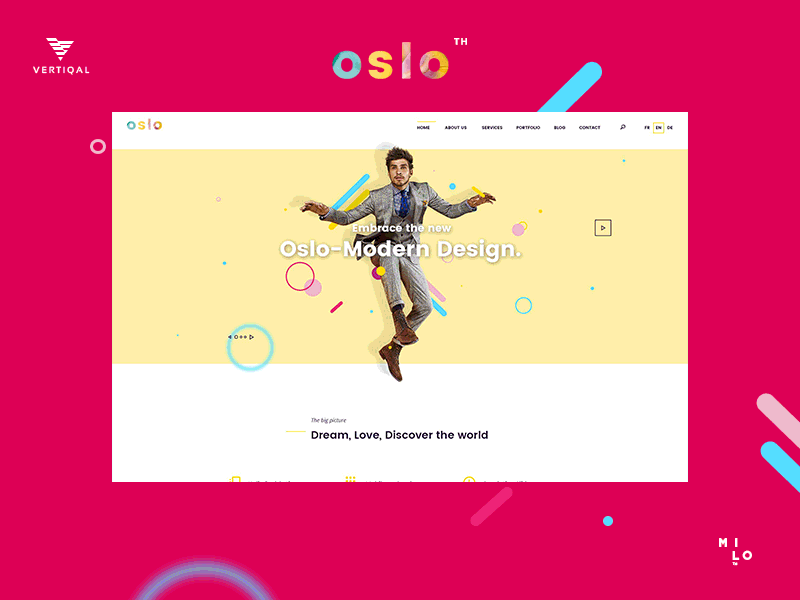 Oslo Wordpress Theme with Multilayer Parallax and FontParallax envato fontparallax milothemes multilayer parallax theme themeforest vertiqal wordpress