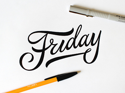 Friday calligraphy custom friday handmade lettering pen script sketch tgif thankgoditsfriday type typography