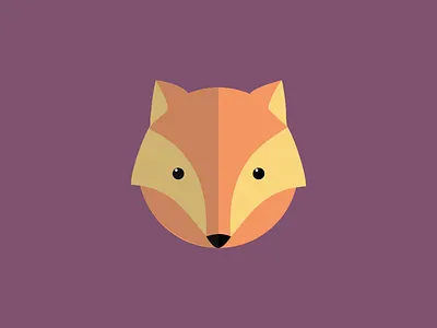Fox animal cute fox illustration minimal orange