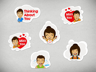 Chat Stickers for iPhone app app development art chat design illustrations iphone smileys stickers ui