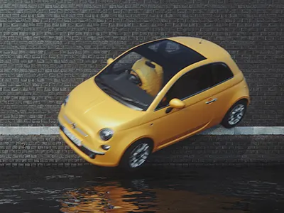 Another day at the harbour... car car rendering car shot car visualization harbour harbour rendering harbour shot lemon lemon rendering yellow car