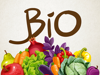 Bio agriculture agro bio branding eco fruit natural vegetables