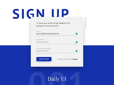 Sign Up Form 001 100 challenge dailyui days interface sign up user