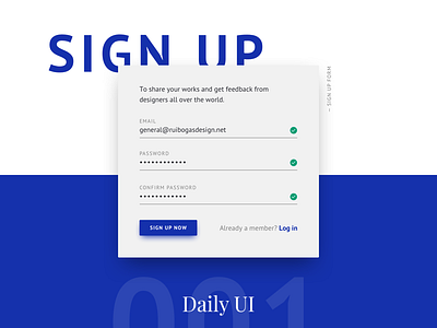 Sign Up Form 001 100 challenge dailyui days interface sign up user