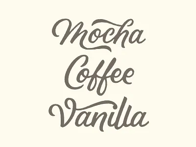 Frappé Flavors coffee flavors ligatures script texture type typography