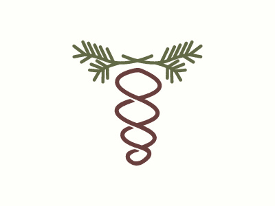 Walter Morris III caduceus mark pine pine cone simple