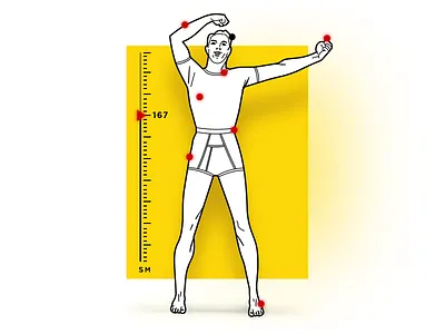 Sizer Man app design illustration ios man size sizer app sketch ui ux yellow