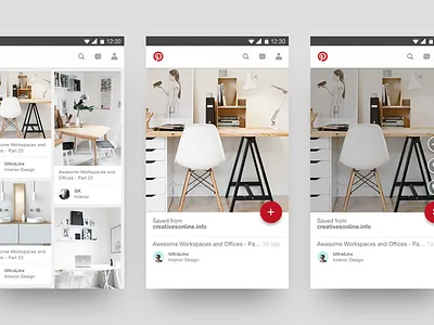 Pinterest Material Design app button design material mobile pinterest share ui ux