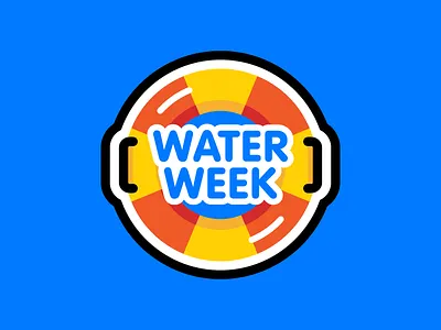 Water Week badge icon illustration inner tube logo pool swim vector water week