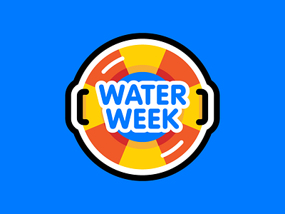 Water Week badge icon illustration inner tube logo pool swim vector water week