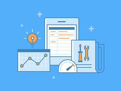 Newsletter series icons illustration line product