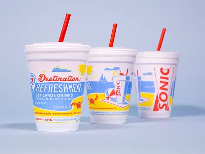 Lil' Guy beach crab cup drink fresh fruit packaging slush sonic summer