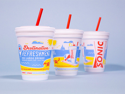 Lil' Guy beach crab cup drink fresh fruit packaging slush sonic summer