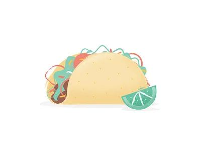 Taco food icon illustration lime taco