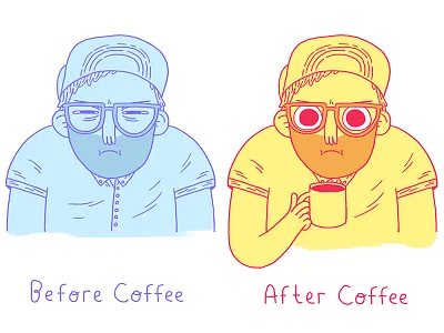 Coffee coffee doodle grumpy illustration