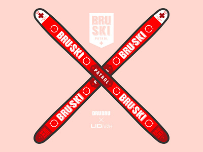 Bru Ski illustration product skis type typography