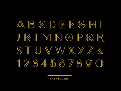 Lazy Lovers alphabet art deco custom display geometric glyphs letters tribal type typeface typography