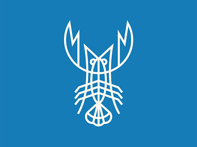 Blue Lobster animal claw crustacean food identity illustration line lobster logo monoline ocean sea