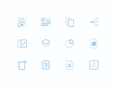 Icon Set blue icon