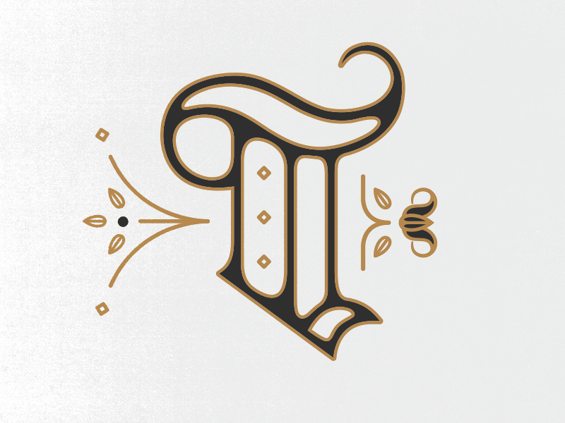 Happy Friday blackletter custom typeface decorative lettering