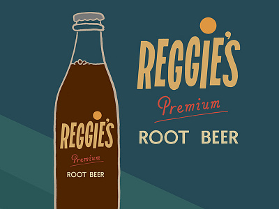 Reggie's Premium Rootbeer ad branding illustration lettering logo packaging