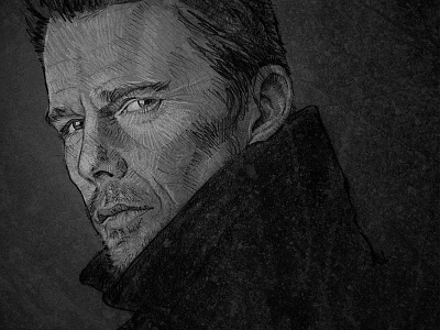 Hawke Eyes ethan hawke illustration pencil photoshop