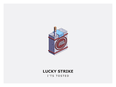 Lucky Strike cigarettes icon illustration lucky men package shading smoke strikes texture tosted