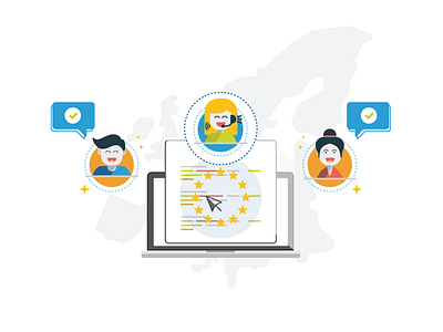 Confio Illustration call call center chat consumers europe flat icons illustration illustrator talk ue vector