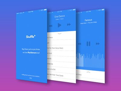Shuffle Plus app flat music ui