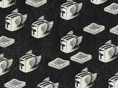 Flying Toasters doodle graphic design halftone illustration retro texture toast toasters vintage