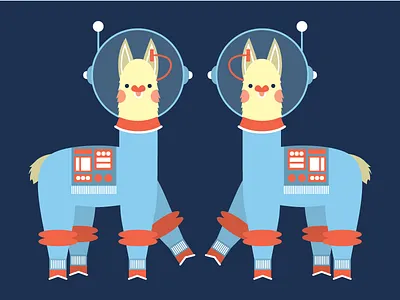 Space Llamas cute illustration llama space vector