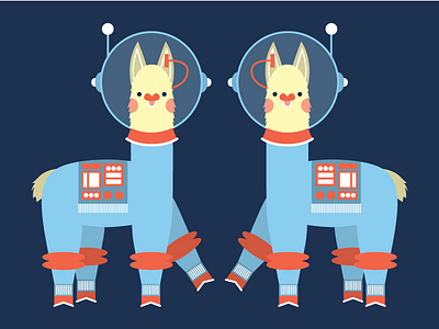 Space Llamas cute illustration llama space vector