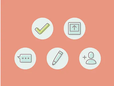 Group Management Icons check description flat icon illustration member minimal outline upload