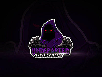 Underparted Domains design grim logo mascot purple reaper