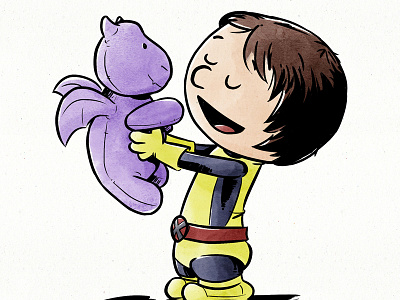 Kitty Pryde and Lockheed calvin and hobbes cartoon dragon drawing illustration kitty lockheed sketch xmen