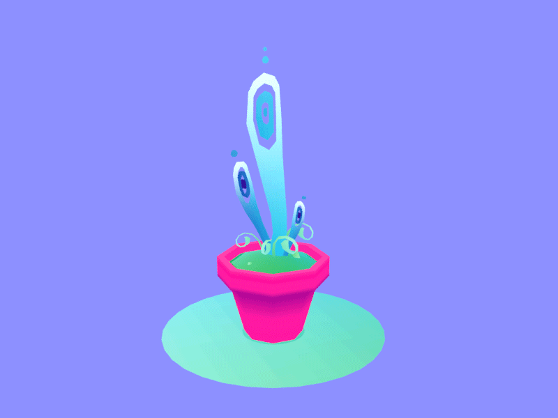 Plant 3d ar blender c4d design gradient lowpoly render vr